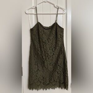 Francesca's Collections Olive Lace Mini Dress